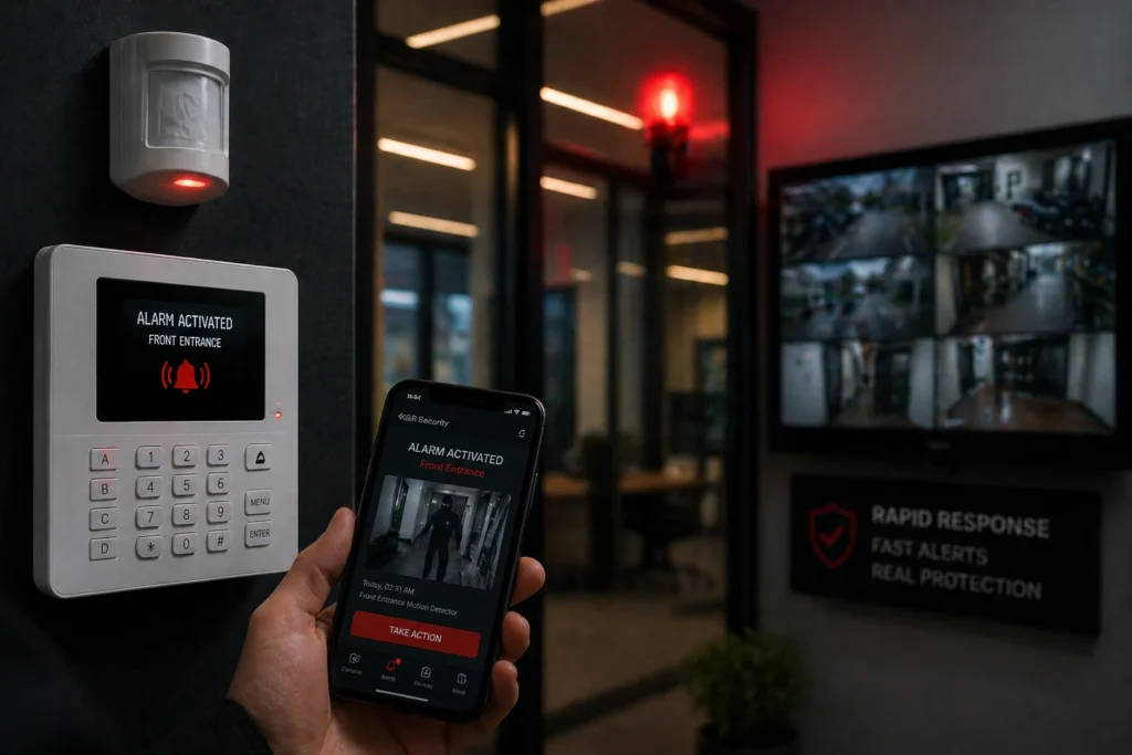 security alert in a modern control room