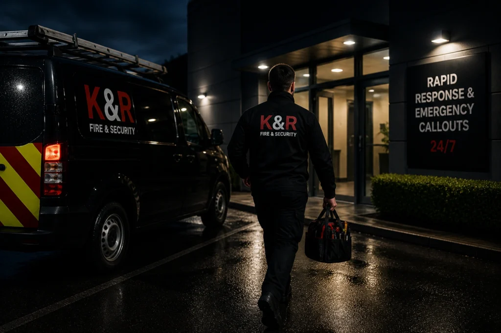 emergency response on a rainy night